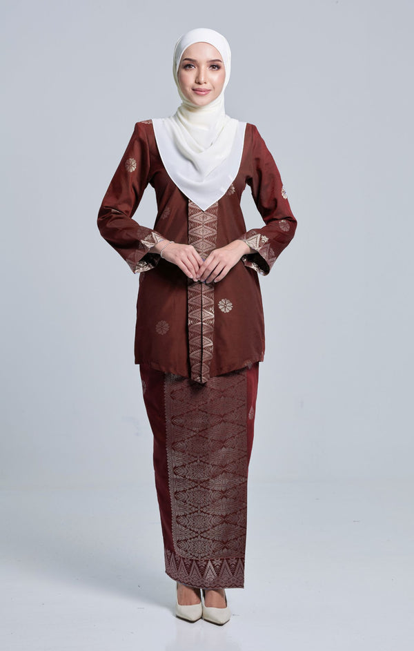 Seroja Kebaya | Maroon Silver